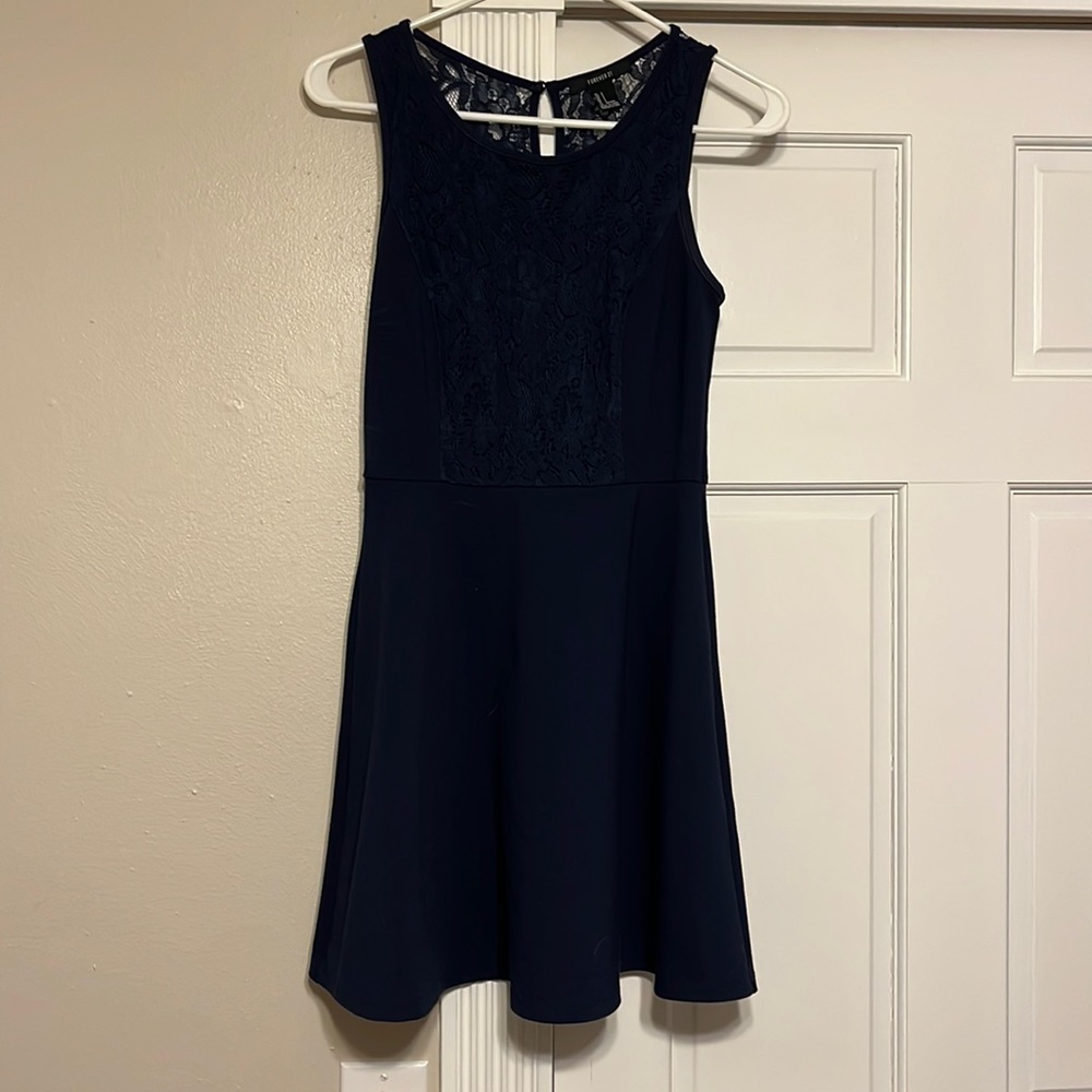Navy blue skater dress